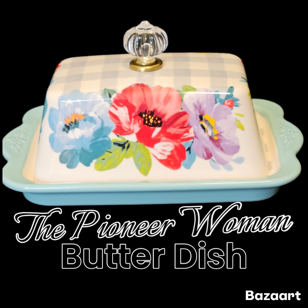 The Pioneer Woman Sweet Romance Ceramic Floral Butter Dish